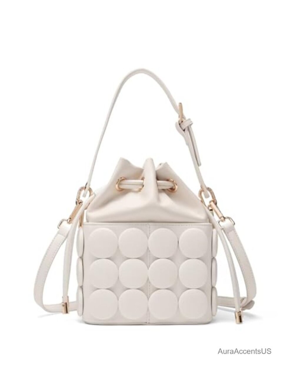Women Drawstring Bucket Purse Crossbody Shoulder Bag Faux Leather